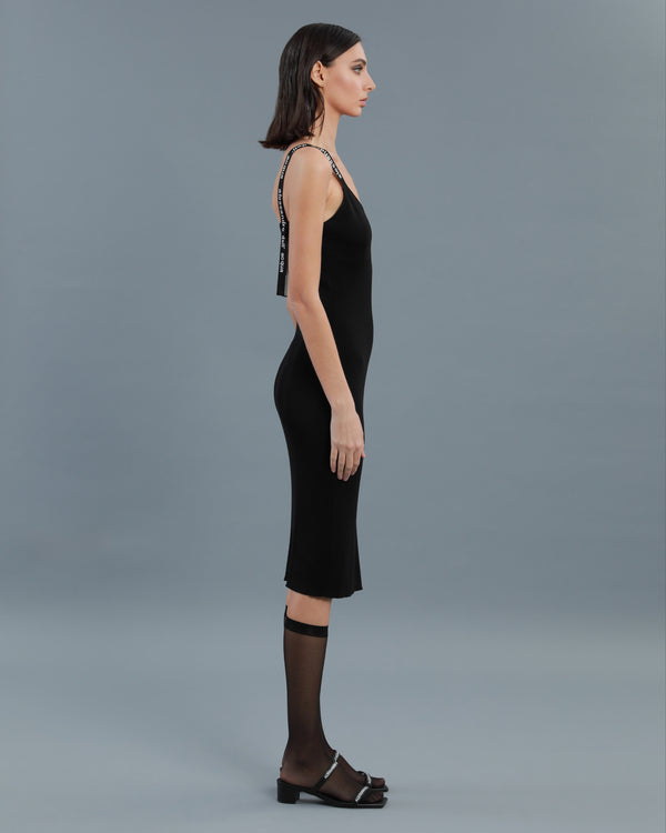 Alessandro Dell´acqua Logo Band Midi Dress Black