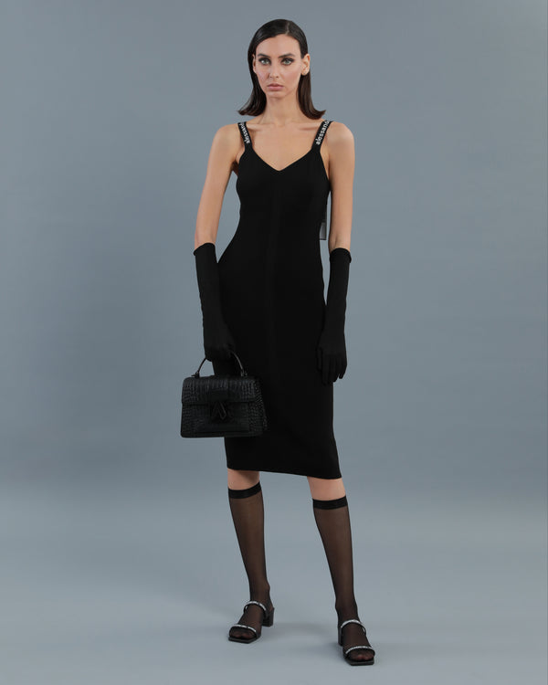 alessandro dell´acqua Logo Band Midi Dress Black