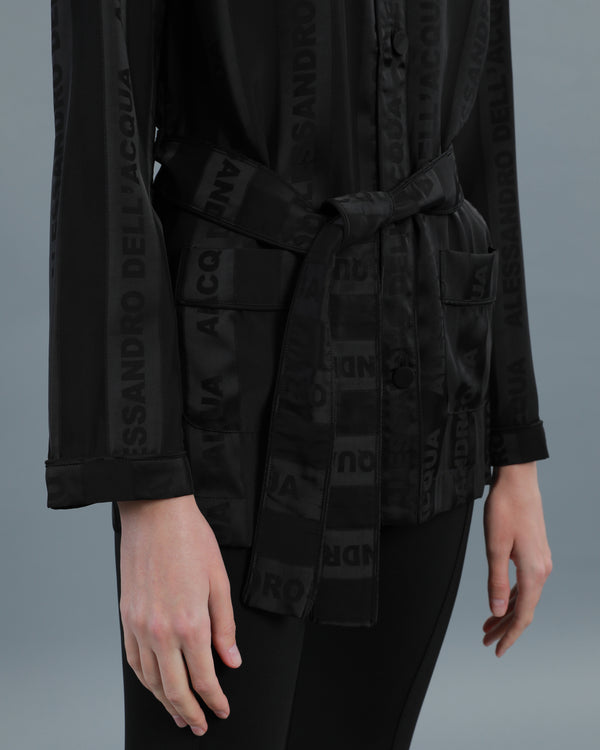 Alessandro Dell´acqua Logo Jacquard Jacket Black