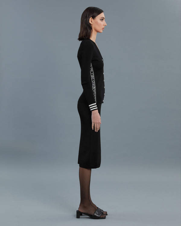 Alessandro Dell´acqua Logo Tape Cardigan Black