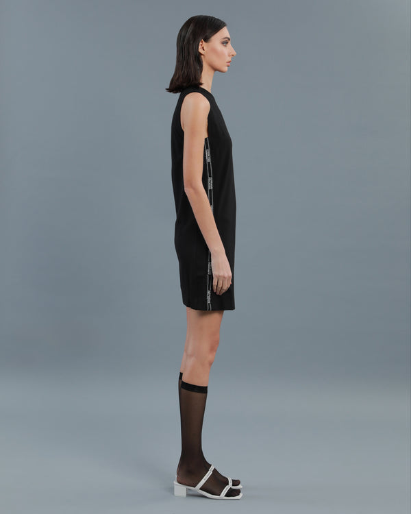 Alessandro Dell´acqua Logo Tape Mini Dress Black