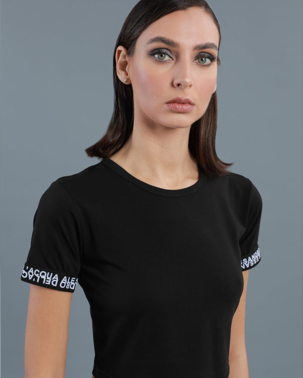 Alessandro Dell´acqua Logo Tape T-Shirt Black