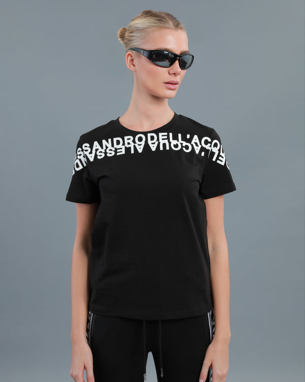 Alessandro Dell´acqua Mirrored Logo T-Shirt Black