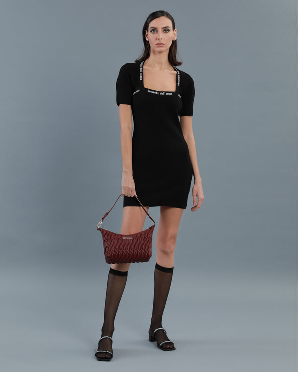 alessandro dell´acqua Ribbed-Knit Mini Dress Black