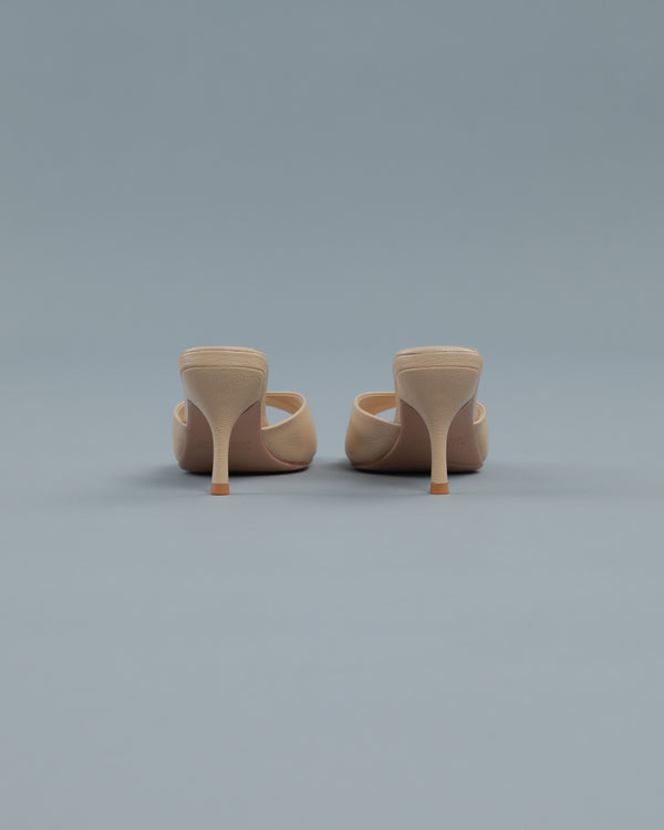 Alessandro Dell´acqua Square Toe High Mule Beige