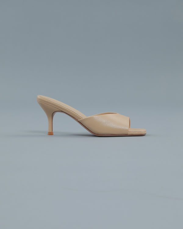 alessandro dell´acqua Square Toe High Mule Beige