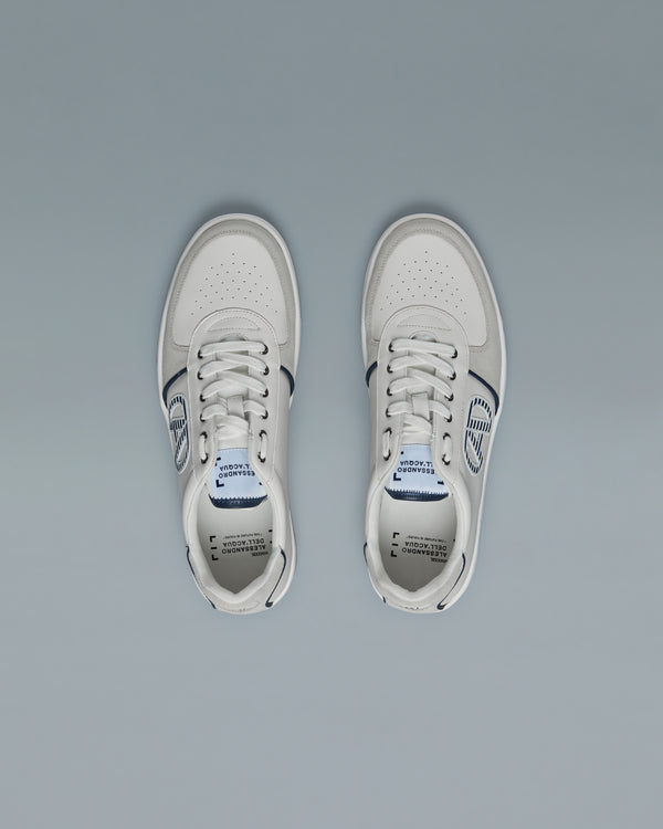 Alessandro Dell´acqua Suede Paneled Sneakers White