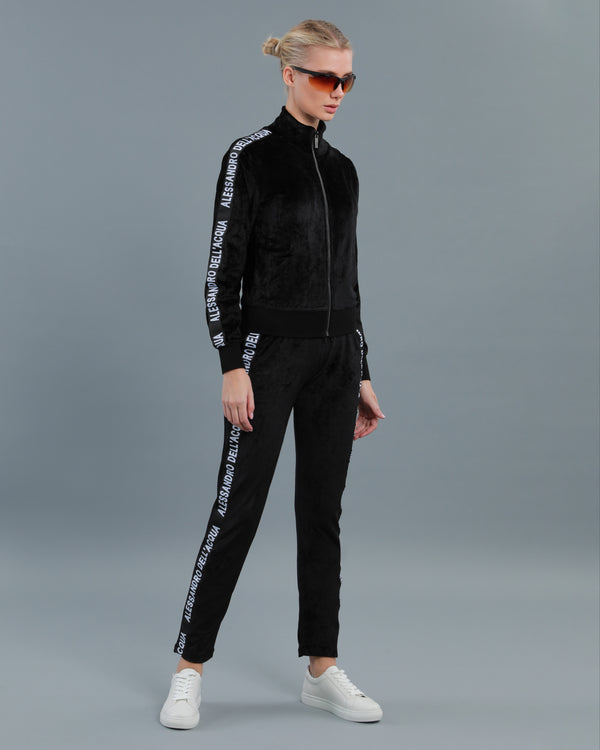 alessandro dell´acqua Velour Tracksuit Set Black