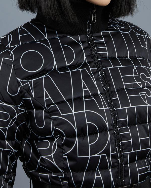 Alessandro Dell´acqua All-Over Brand Print Puffer Jacket Black