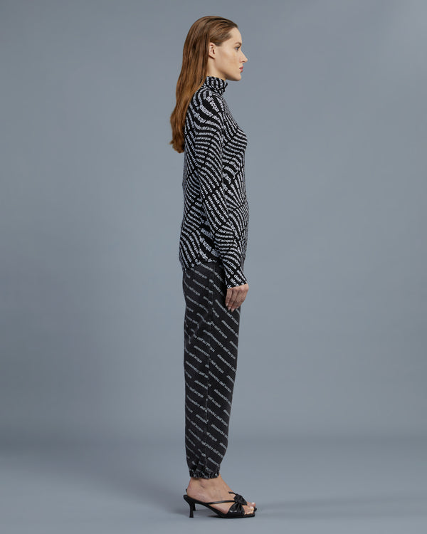 Alessandro Dell´acqua All-Over Brand Print Top Black