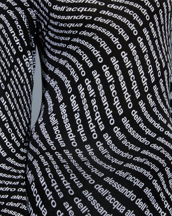 Alessandro Dell´acqua All-Over Brand Print Top Black