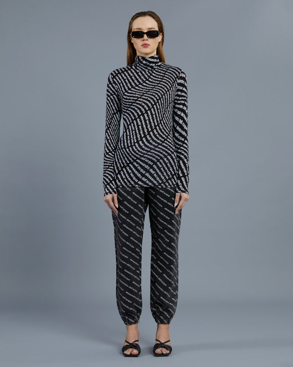 alessandro dell´acqua All-Over Brand Print Top Black