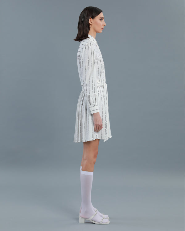 Alessandro Dell´acqua All-Over Logo Shirt Dress Off White