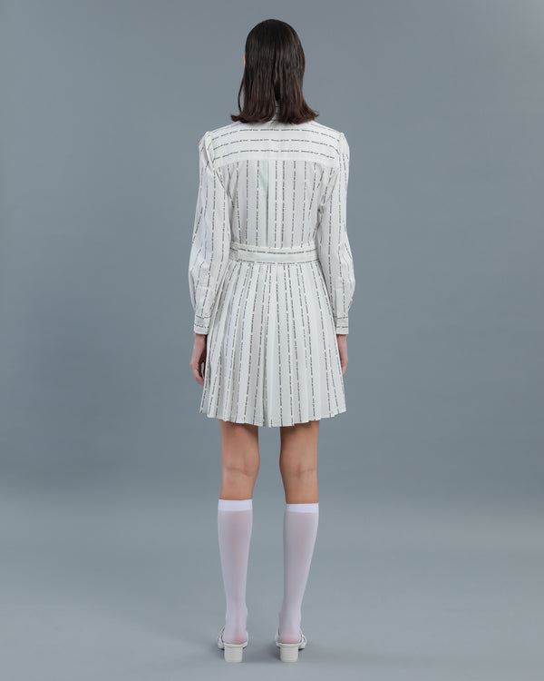 Alessandro Dell´acqua All-Over Logo Shirt Dress Off White