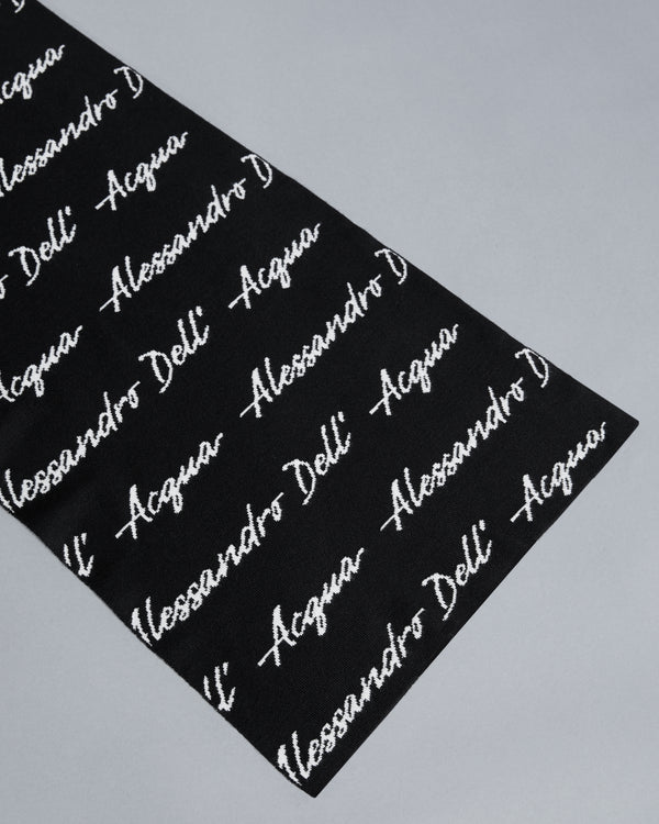 Alessandro Dell´acqua All-Over Script ADA Scarf Black