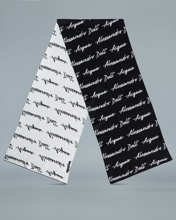 alessandro dell´acqua All-Over Script ADA Scarf Black
