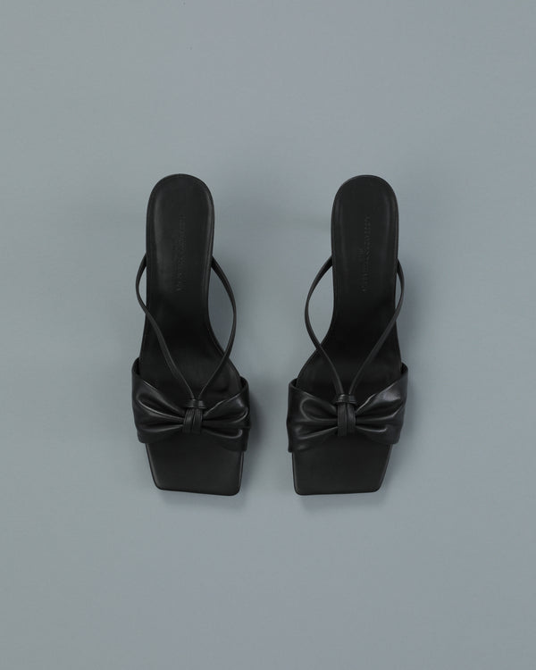 Alessandro Dell´acqua Bow Strap Kitten Heeled Mules Black