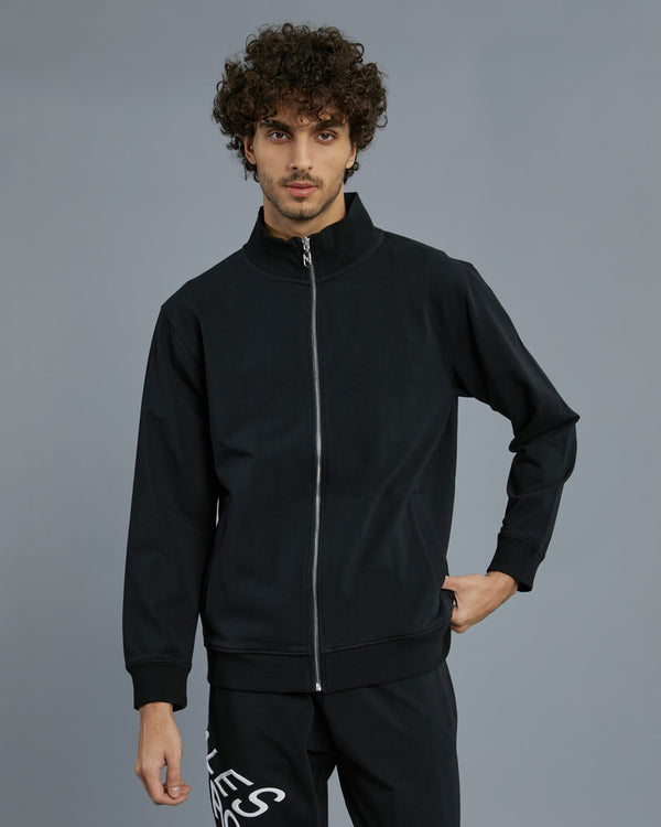 Alessandro Dell´acqua Brand Embroidered Track Jacket Black