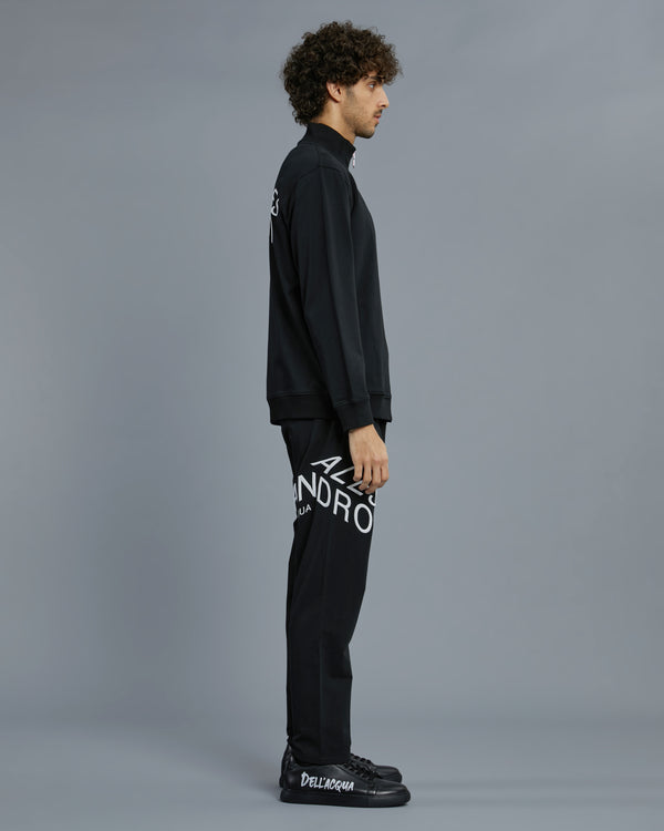 Alessandro Dell´acqua Brand Embroidered Track Jacket Black