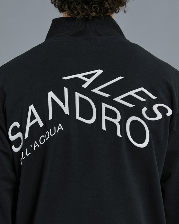 Alessandro Dell´acqua Brand Embroidered Track Jacket Black