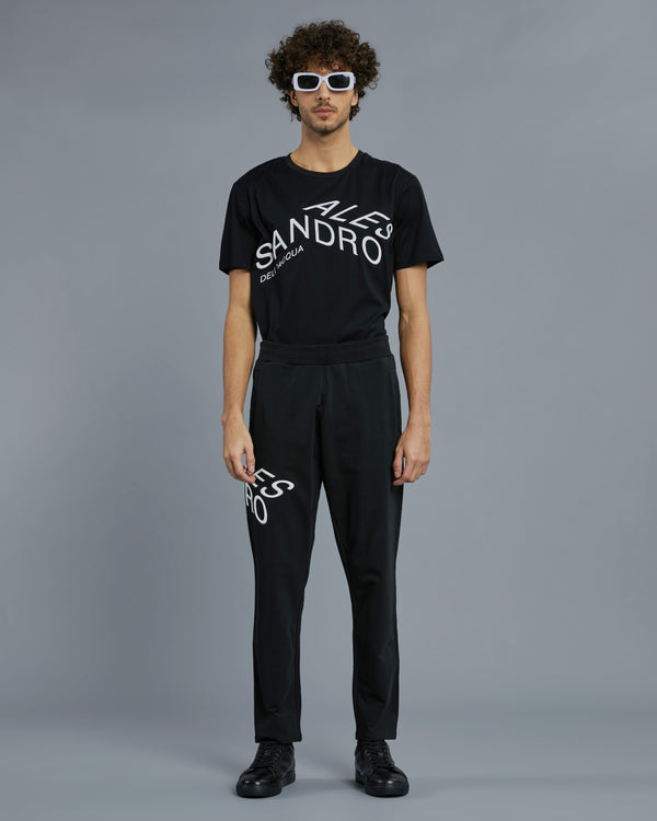 alessandro dell´acqua Brand Embroidered Track Pants Black