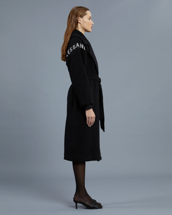 Alessandro Dell´acqua Brand Knit Paneled Coat Black