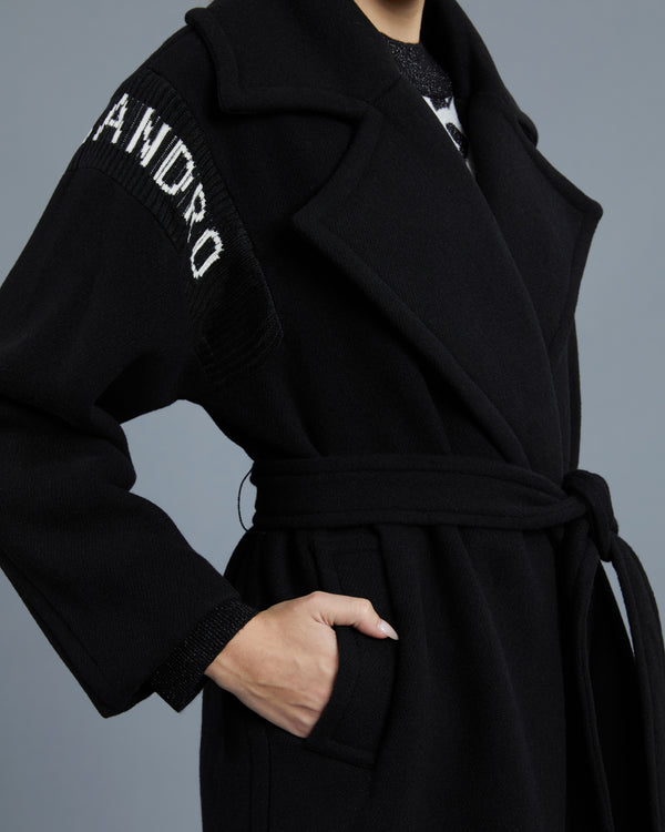 Alessandro Dell´acqua Brand Knit Paneled Coat Black