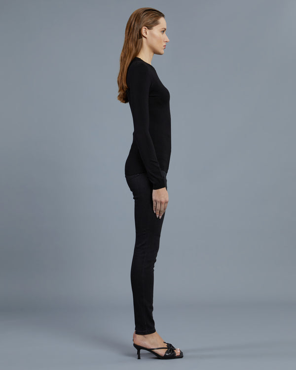 Alessandro Dell´acqua Brand Printed Front Knit Top Black