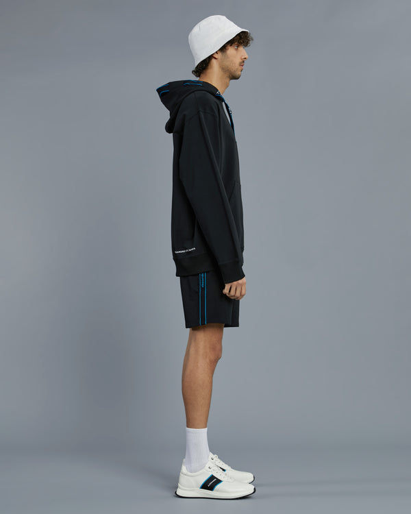 Alessandro Dell´acqua Brand Tape Hoodie Jacket Black