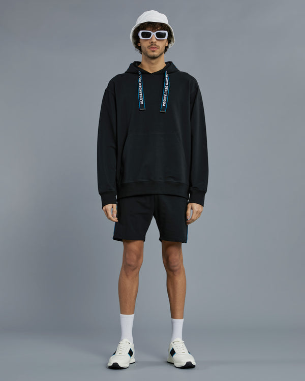 alessandro dell´acqua Brand Tape Hoodie Jacket Black