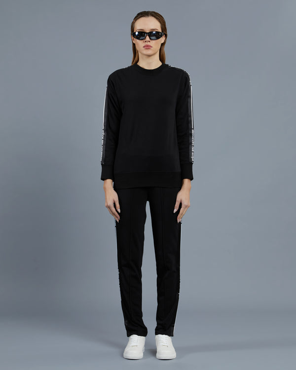 alessandro dell´acqua Brand Tape Tracksuit Set Black