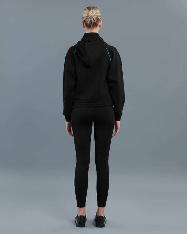 Alessandro Dell´acqua Contrast Piping Zip-Up Hoodie Black
