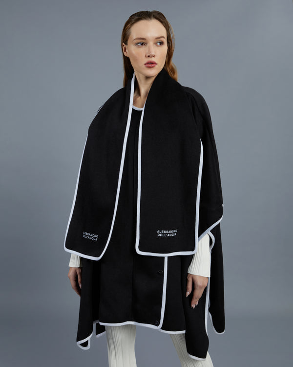 Alessandro Dell´acqua Contrast Trimmed Poncho Black