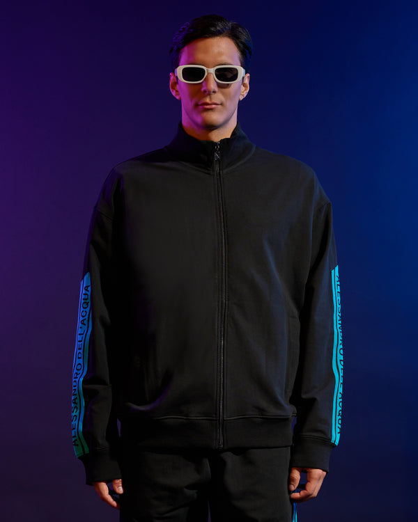 Alessandro Dell´acqua Contrasting ADA Print Track Jacket Black