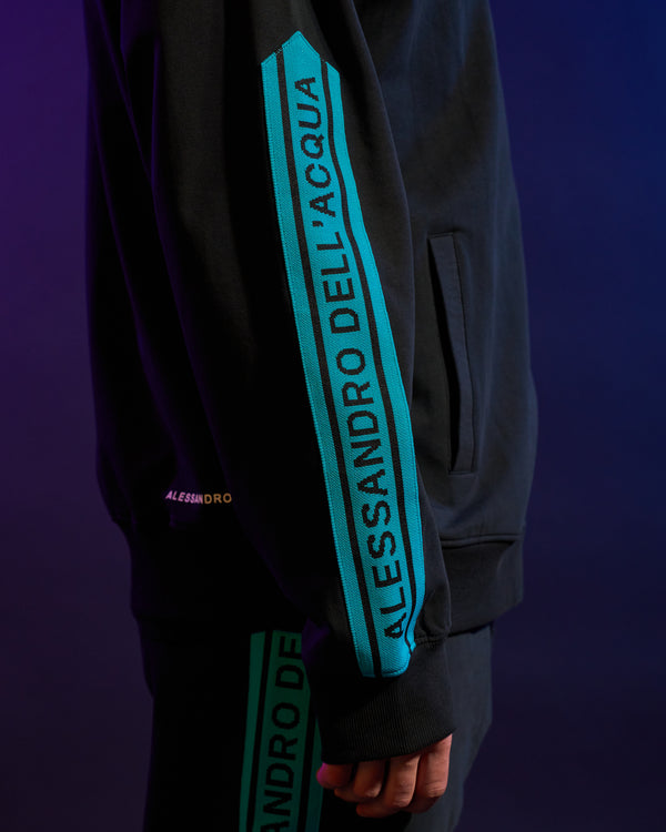 Alessandro Dell´acqua Contrasting ADA Print Track Jacket Black