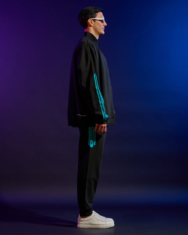 Alessandro Dell´acqua Contrasting ADA Print Track Jacket Black