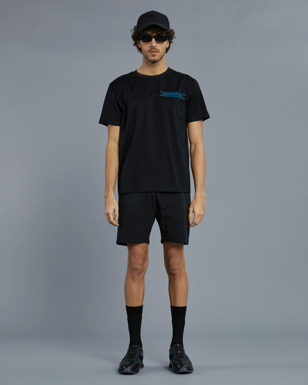 alessandro dell´acqua Contrasting Brand Tape T-Shirt Black