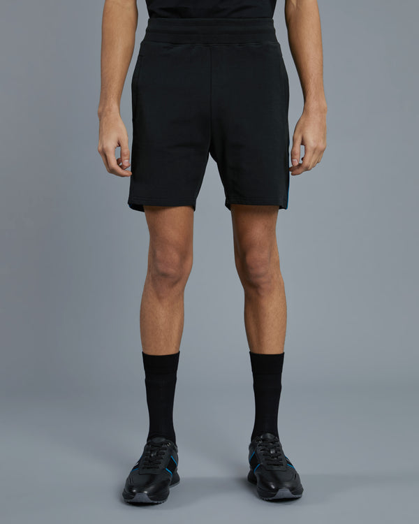 Alessandro Dell´acqua Contrasting Brand Tape Track Shorts Black