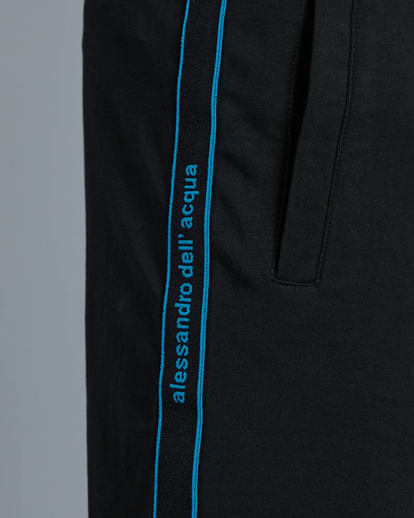 Alessandro Dell´acqua Contrasting Brand Tape Track Shorts Black