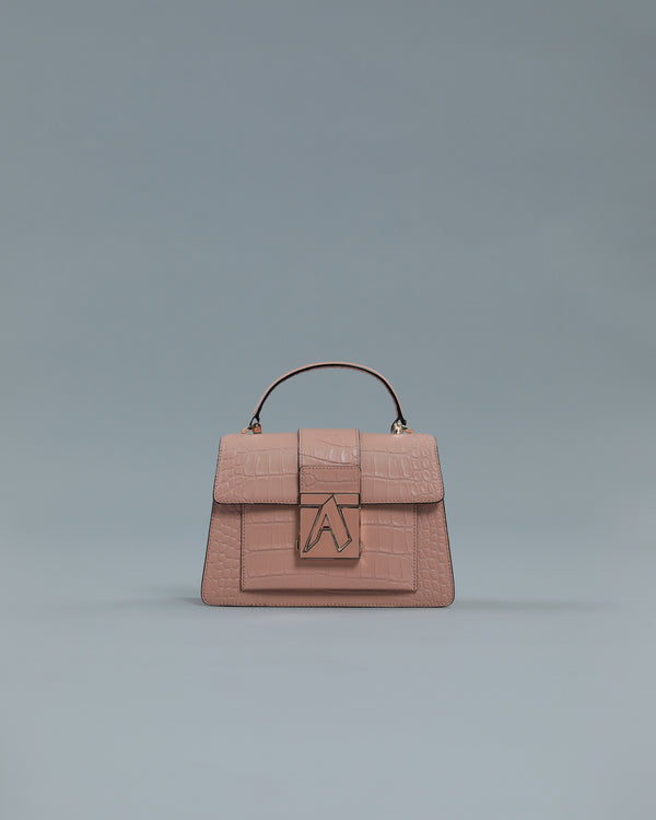 alessandro dell´acqua Croc Textured Handbag in Pink