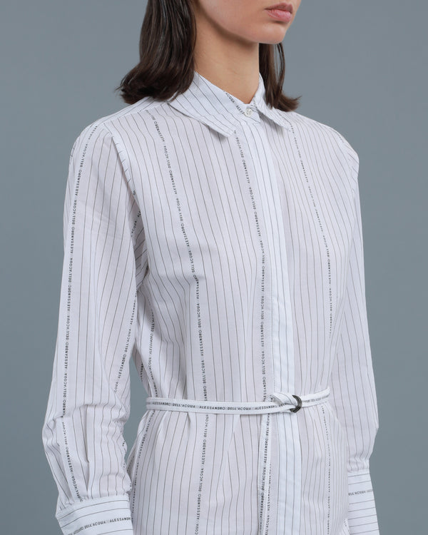 Alessandro Dell´acqua Deconstructed Cotton Shirt Dress Off-white