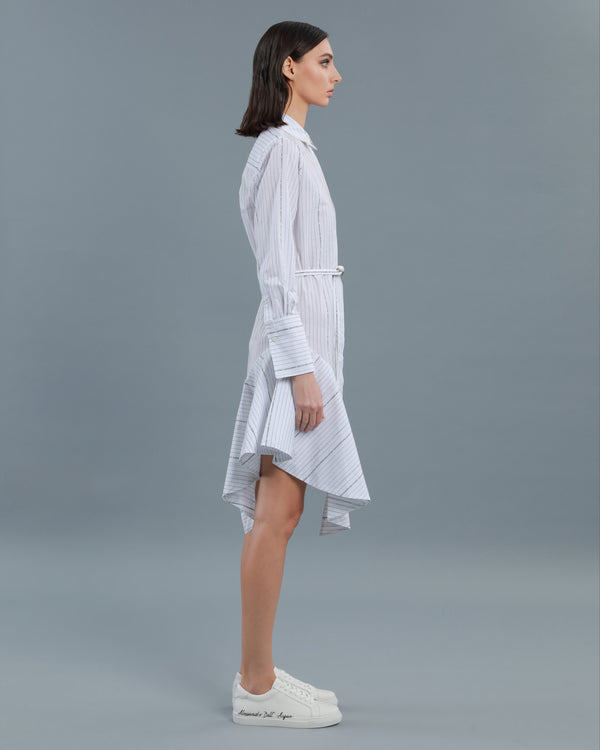 Alessandro Dell´acqua Deconstructed Cotton Shirt Dress Off-white