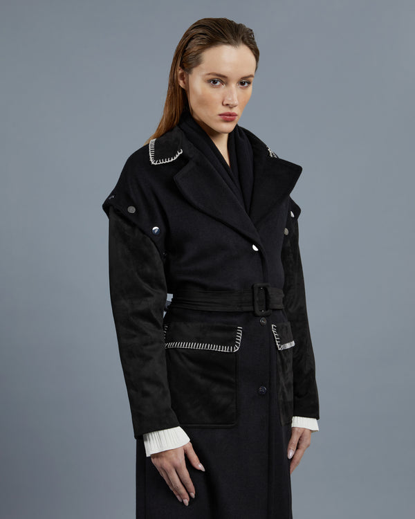 Alessandro Dell´acqua Detachable Sleeves Coat Black