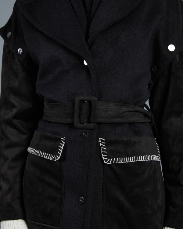 Alessandro Dell´acqua Detachable Sleeves Coat Black