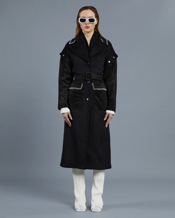 alessandro dell´acqua Detachable Sleeves Coat Black
