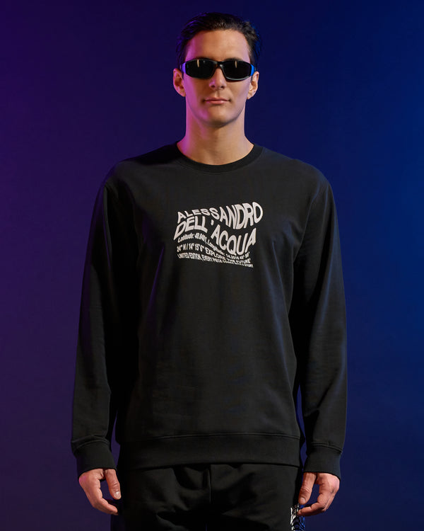Alessandro Dell´acqua Distorted ADA Print Sweatshirt Black