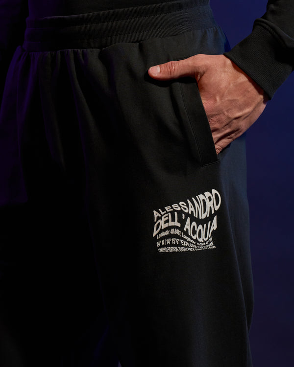 Alessandro Dell´acqua Distorted ADA Print Track Pants Black