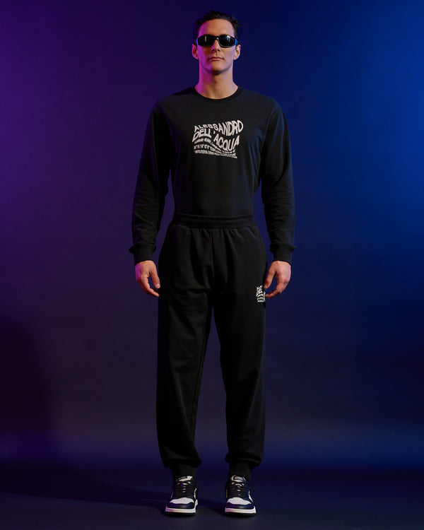 alessandro dell´acqua Distorted ADA Print Track Pants Black