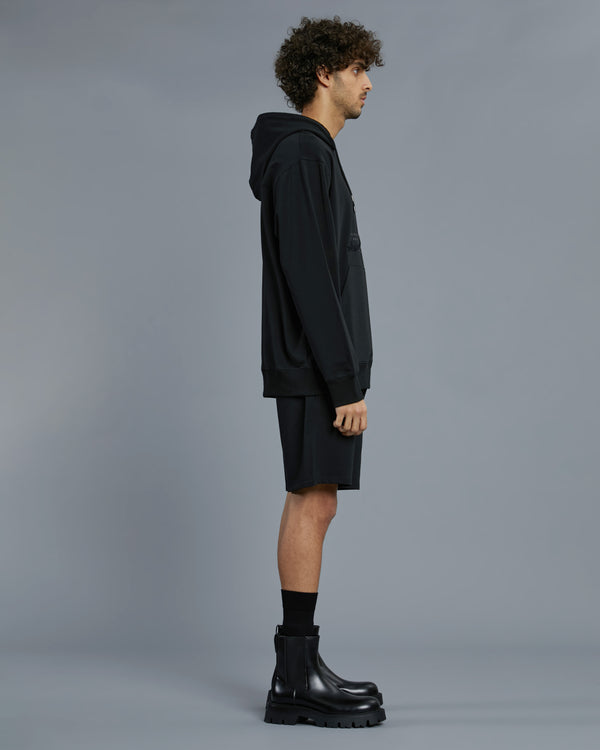 Alessandro Dell´acqua Embroidered And Printed ADA Hoodie Jacket Black