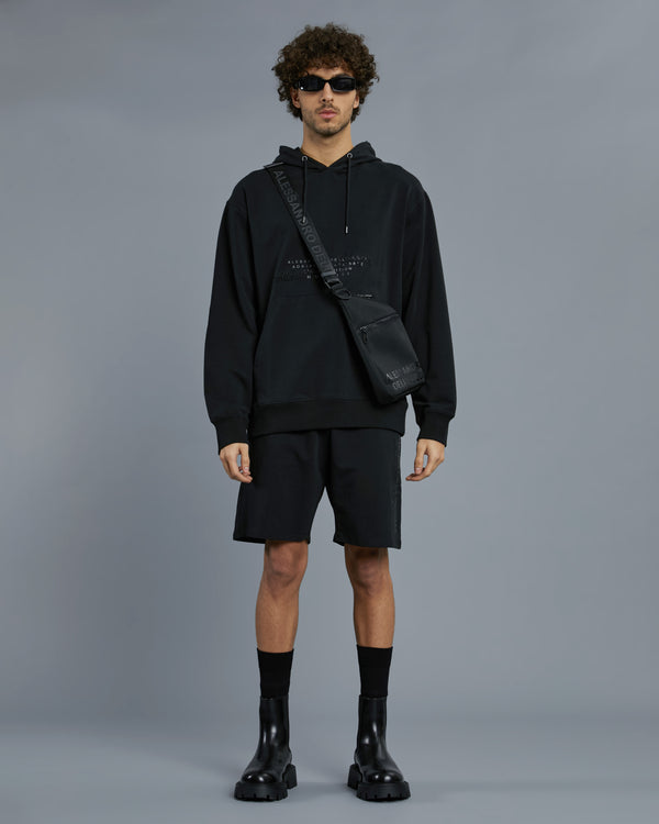 alessandro dell´acqua Embroidered and Printed ADA Hoodie Jacket Black